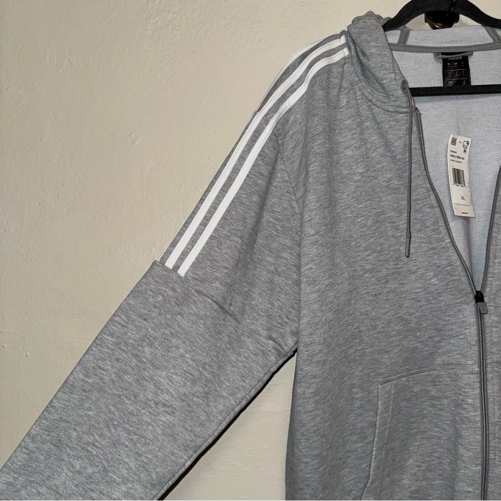 NWT Adidas Men's French Terry Hoodie - Picture 3 of 6